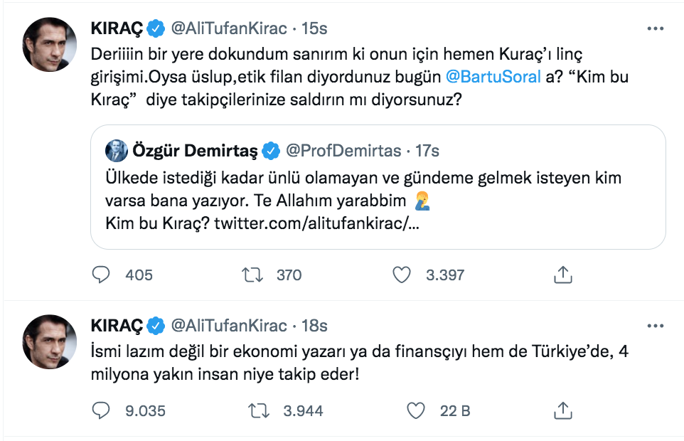 kirac ile ozgur demirtas arasinda takipci polemigi sosyal medyada gundem oldu